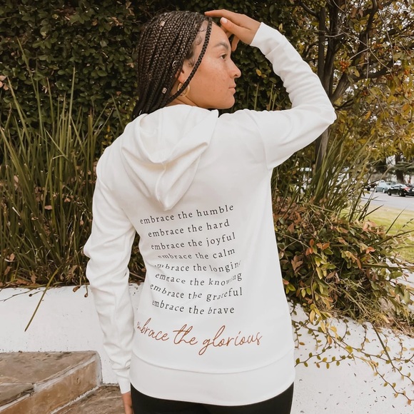 Embrace the Glorious Mantra Yoga Bitch Hoodie NWT - Picture 1 of 6